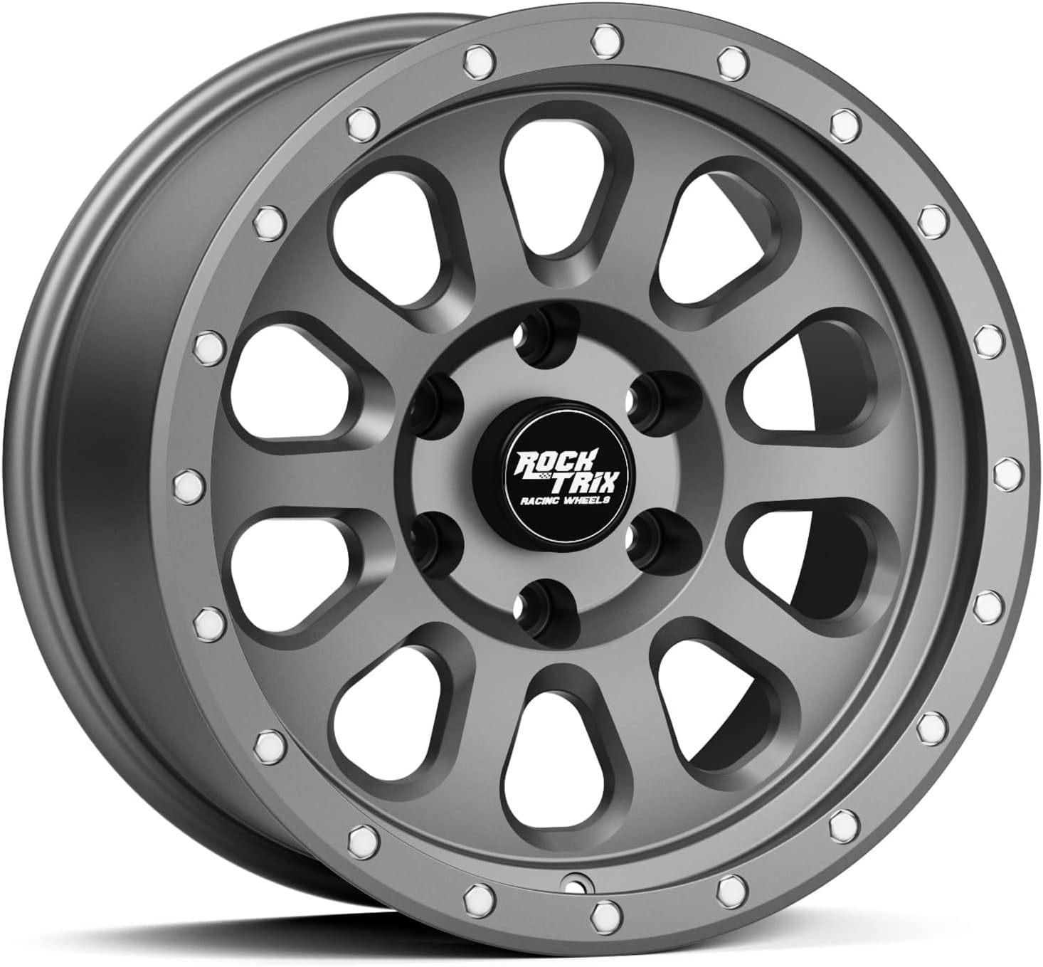 RockTrix RT111 17 inch Wheel Compatible with 2001+ Toyota Tacoma 6x5.5" (6x139.7) Bolt Pattern, 17x9 (-12mm Offset), 106.1mm Bore, Gunmetal Gray, Also fits 2002+ 4Runner, FJ Cruiser, 99-06 Tundra