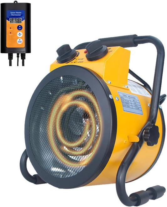 Greenhouse Heater with Thermostat,1500W Portable Outdoor Heaters for Patio,Greenhouse,Winter Plants,Grow Tent,Flower Room