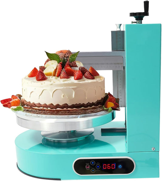 Cake Cream Spreading Machine, 4-12in Automatic Birthday Cake Frosting Coating Smearing Machine, 110V 200W Electric Cakes Decorating Machine, Green