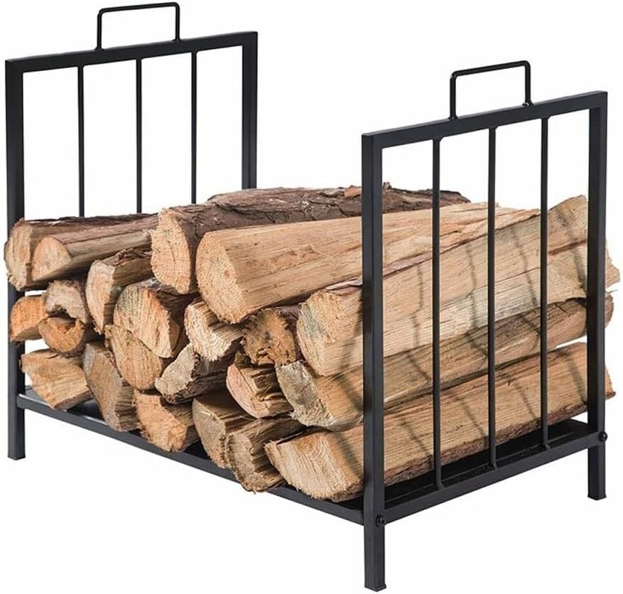 Log Store Firewood Rack Stand, Heavy Duty Metal Wood Holder For Indoor & Outdoor Fireplace, Portable Wood Pile Storage