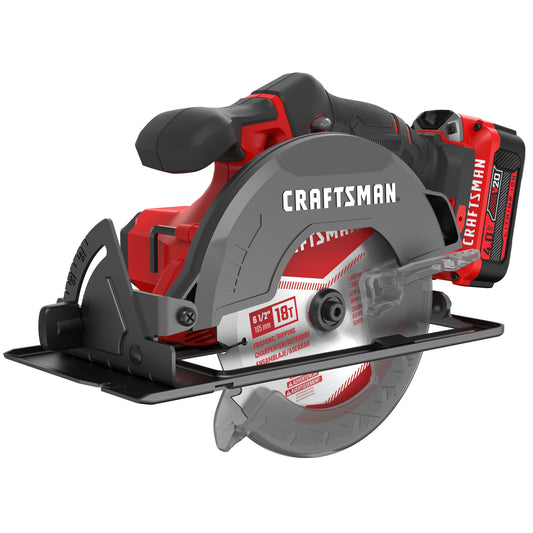 CRAFTSMAN V20 20-volt Max 6-1/2-in Cordless Circular Saw Kit (1-Battery & Charger Included) CMCS500M1