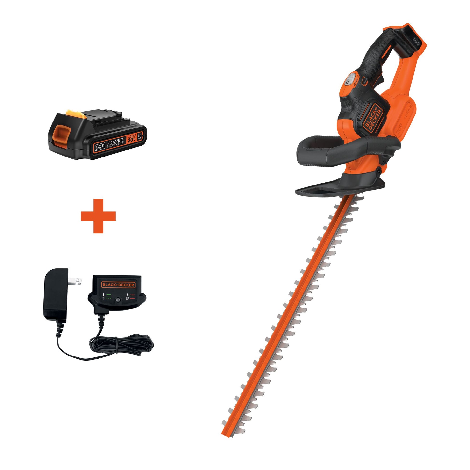 BLACK+DECKER POWERCUT 20-volt Max 22-in Battery Hedge Trimmer 1.5 Ah (Battery and Charger Included) LHT321