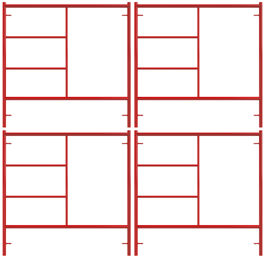 Build Frames Steel 5.42-ft H x 5.14-ft L Exterior Mason Scaffold Frame (4-Pack) 4900-lb BFS5W5HQ48P4+BFL