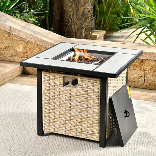 XIZZI 30-in W 50000 Maximum BTUs Steel Square Liquid propane Fire pit