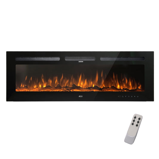 Clihome 60-in W Black LED Electric Fireplace CMD-CH60R