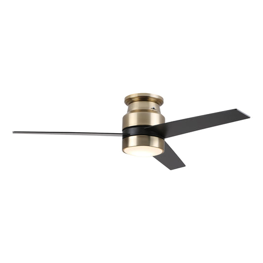 CARRO USA Ranger 52-in Gold with Black Blades Indoor Flush Mount Smart Ceiling Fan with Light (3-Blade) LWGS-523B-L11-G2-1