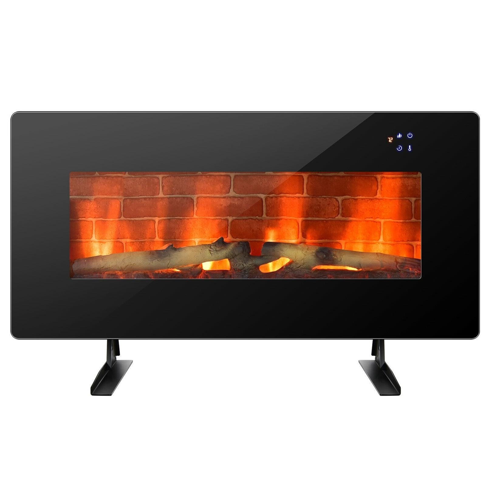 BABOOM 36-in W Black Fan-forced Electric Fireplace BOM-68US-BK-CO