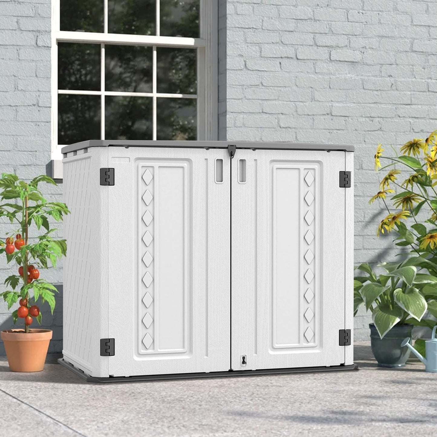 WELLFOR 29-in x 50-in Off-white Outdoor Storage
