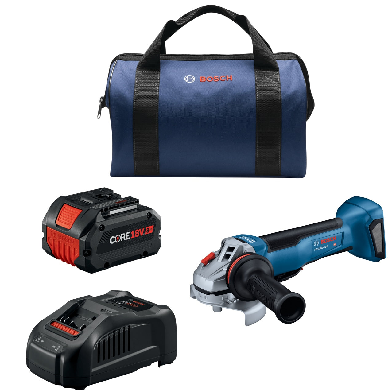 Bosch 5-in 18-volt 8 Amps Paddle Switch Brushless Cordless Angle Grinder (Charger Included and 1-Battery) GWS18V-10PB14