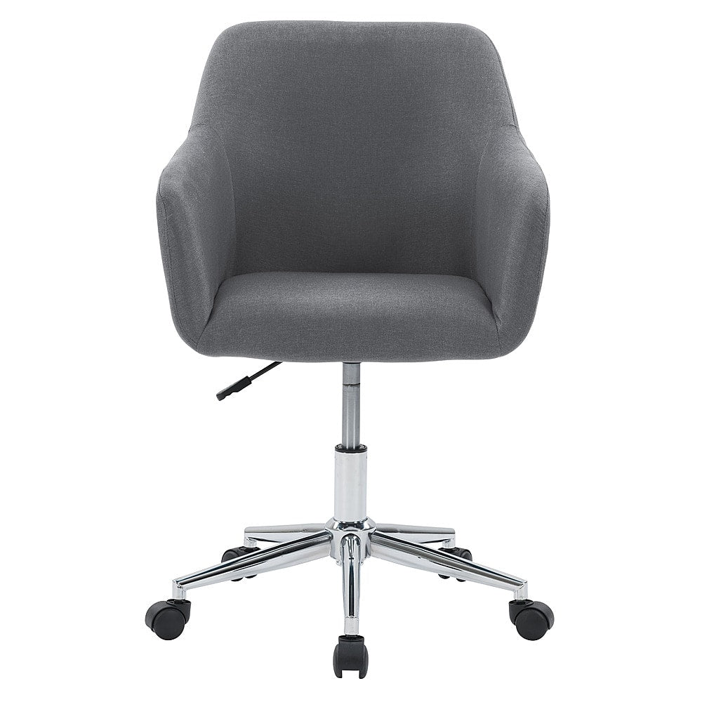 CorLiving - Marlowe Upholstered Chrome Base Task Chair - Grey