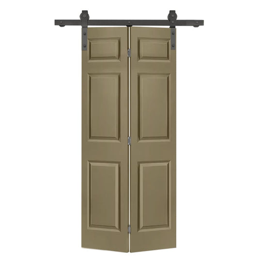 CALHOME 24-in x 80-in Olive Green MDF Hollow core Single Barn Door (Hardware Included)