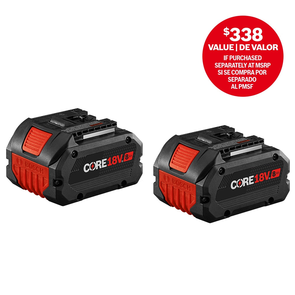 Bosch PROFACTOR 18-V 2-Pack Lithium-ion Battery (8 Ah) GBA18V80-2PK