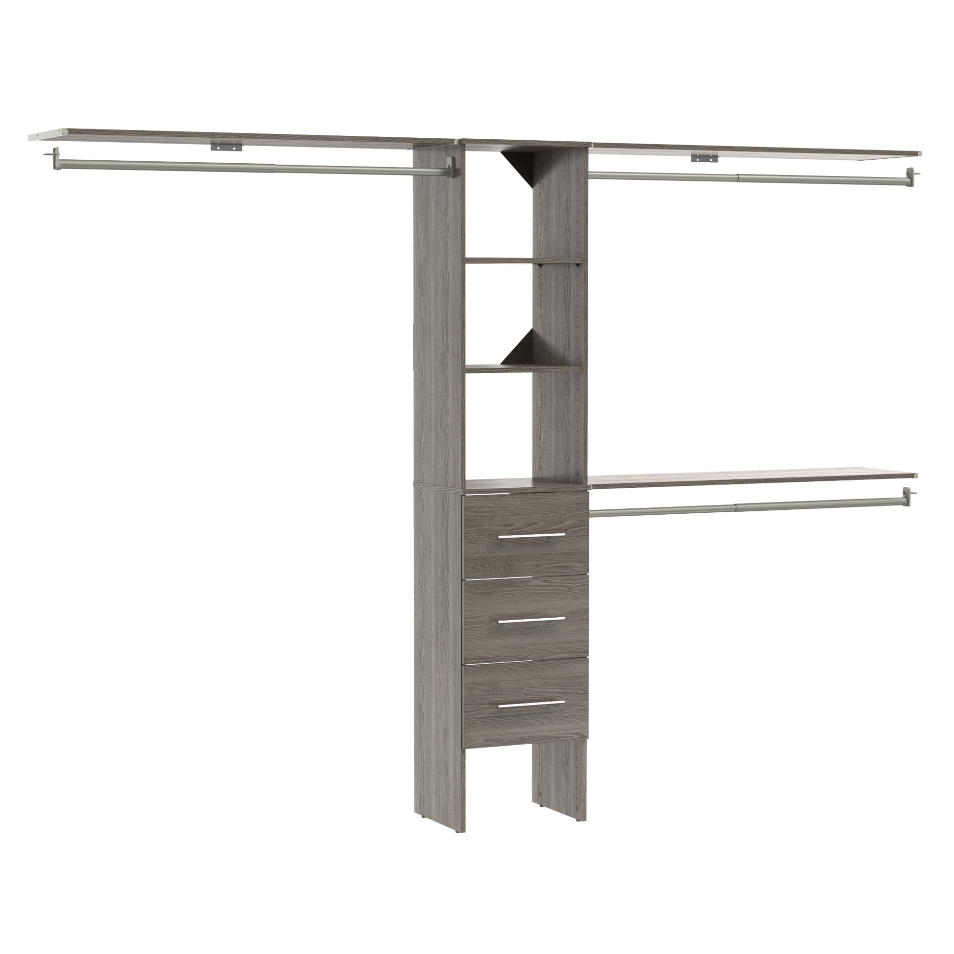 ClosetMaid BrightWood 9.41-ft to 9.41-ft W x 6.87-ft H Ash Solid Shelving Wood Closet System