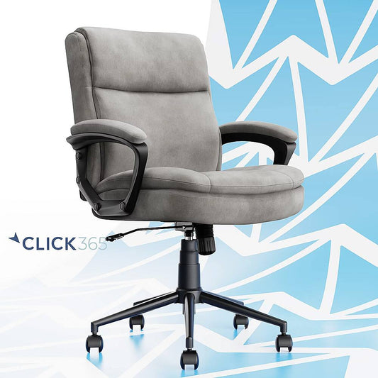 Click365 - Transform 2.0 Extra Comfort Ergonomic Mid-Back Desk Chair - Light Gray