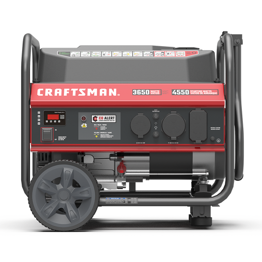 CRAFTSMAN 3650 Watt Portable Gasoline Generator with 8-in Wheels and Handle - CARB/cETL Certified CMXGGFMP03633