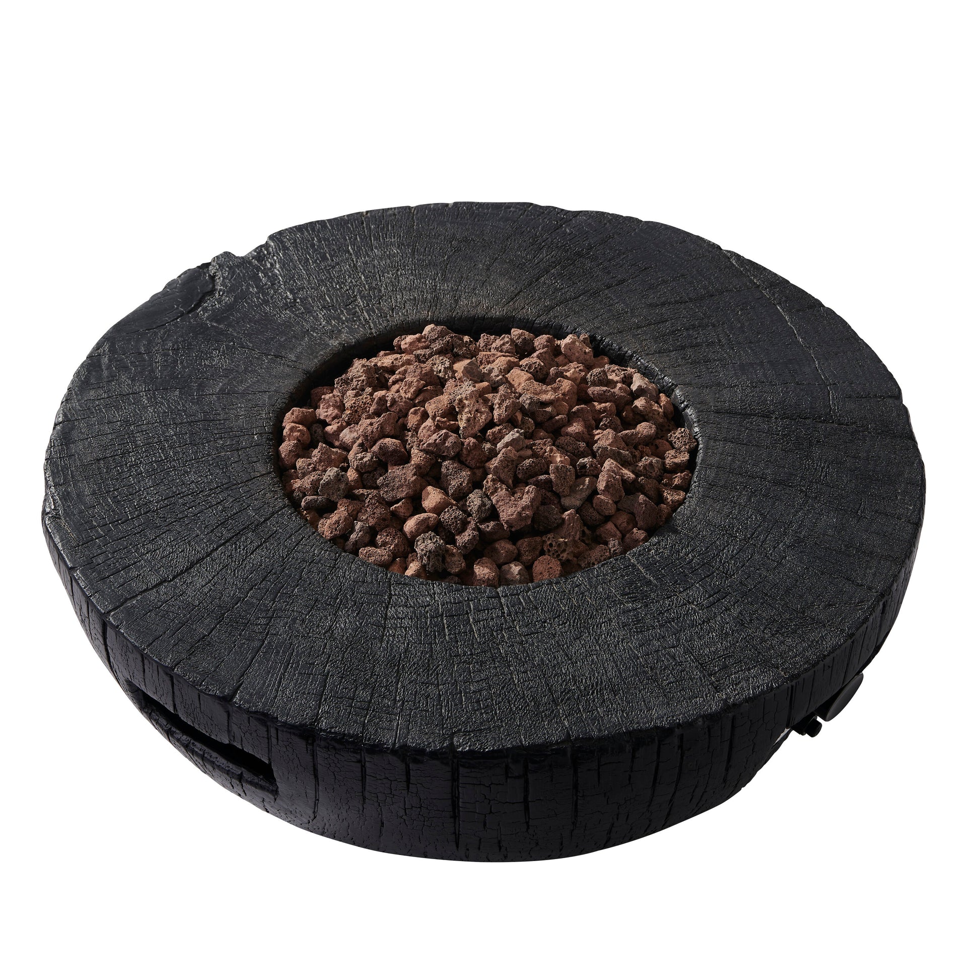 Clihome 28-in W Black Composite Round Liquid propane Fire pit