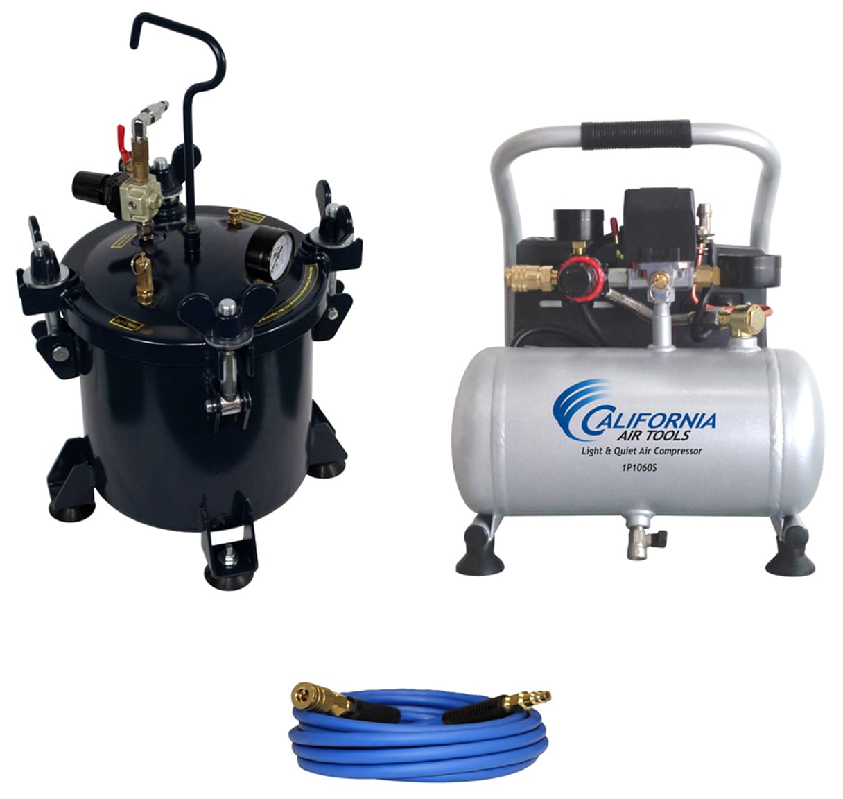 California Air Tools 1-Gallon Portable Electric 120 PSI Horizontal Air Compressor with Accessories Included 1P255CH