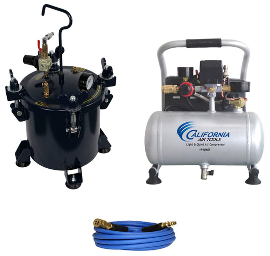 California Air Tools 1-Gallon Portable Electric 120 PSI Horizontal Air Compressor with Accessories Included