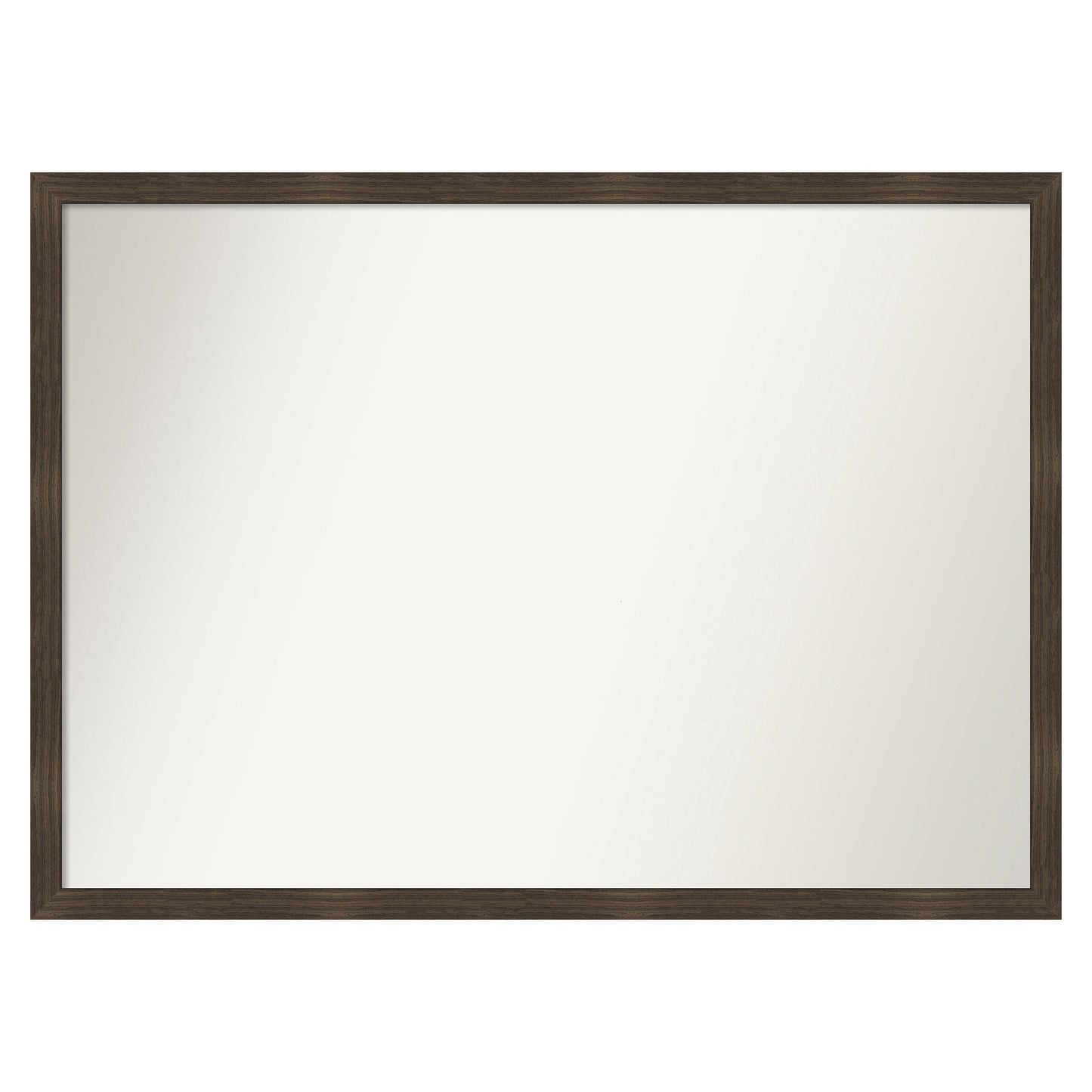 Amanti Art Woodgrain Stripe Frame 40-Inches W x 29-Inches H Rectangle Woodgrain Stripe Chocolate Framed Wall Mirror