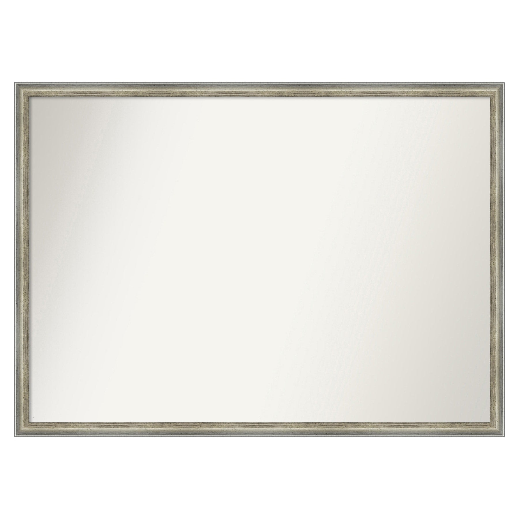 Amanti Art Salon Scoop Silver Frame 39.75-Inches W x 28.75-Inches H Rectangle Salon Scoop Silver Framed Vanity Mirror