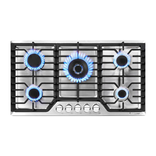 amzchef 36-in 5 burners Stainless steel Gas Cooktop