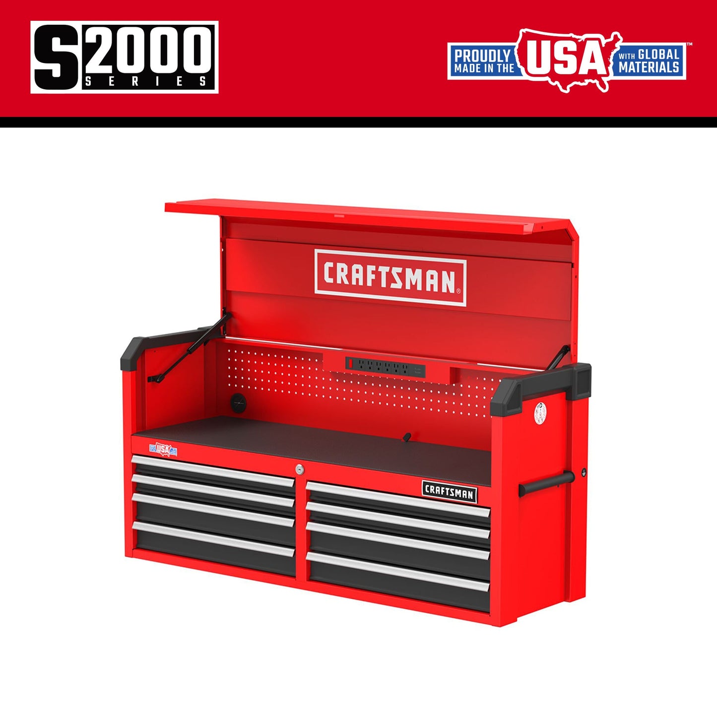 CRAFTSMAN 2000 Series 51.5-in W x 24.7-in H 8-Drawer Steel Tool Chest (Red) CMST98272RB