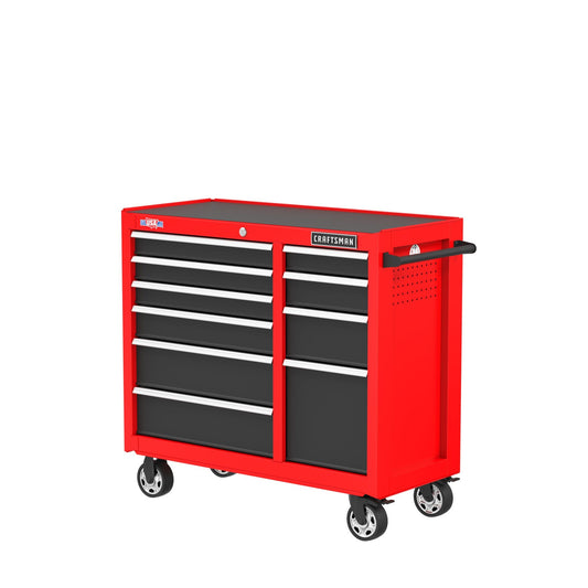 CRAFTSMAN 2000 Series 41-in W x 37.5-in H 10-Drawer Steel Rolling Tool Cabinet (Red) CMST98270RB