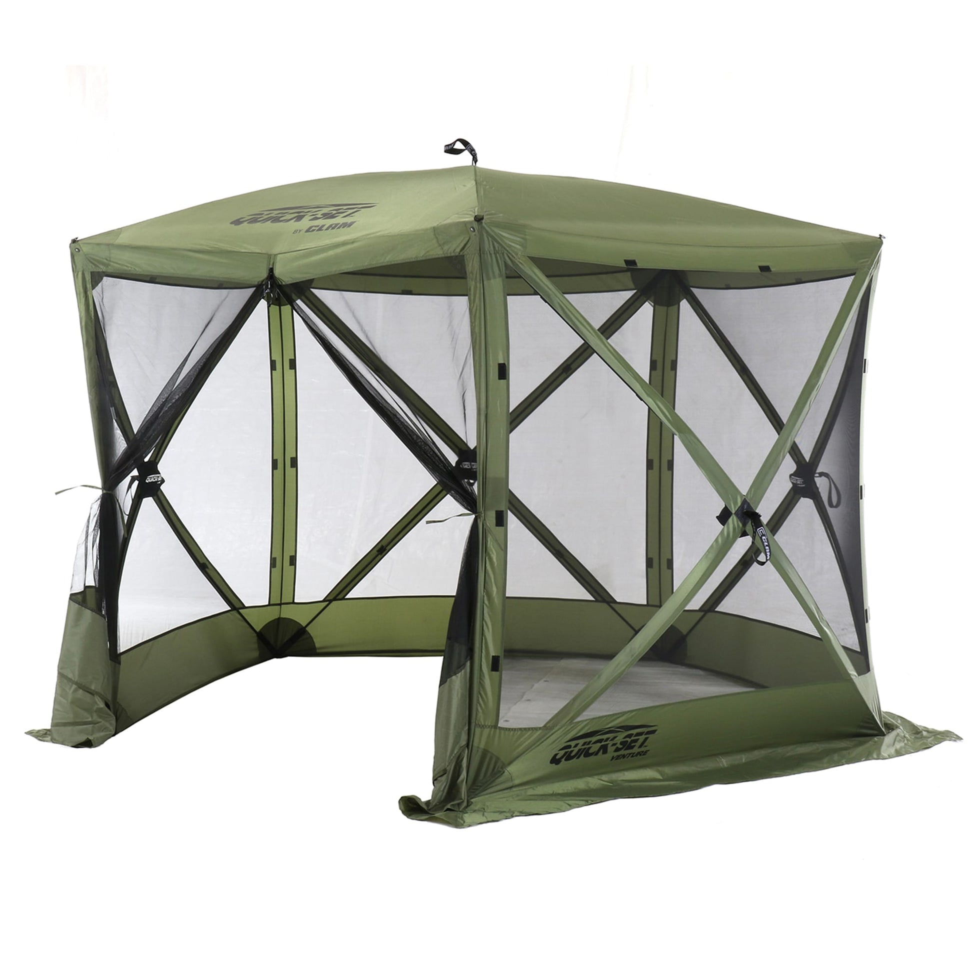 Clam Outdoors 9-ft x 9-ft Hexagon Green - 9' x 9' Pop-up canopy
