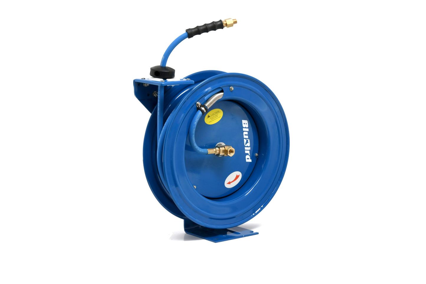 BluBird BluBird 3/8 x 75' Heavy Duty Hose Reel Ideal for industrial use with corrosion-resistant build. Features adjustable guide and can be wall or ceiling-mounted. BBRHD3875