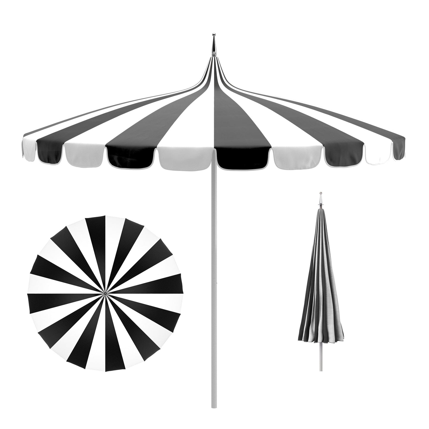 California Umbrella 8.5-Feet Aluminum Black Market Patio Umbrella