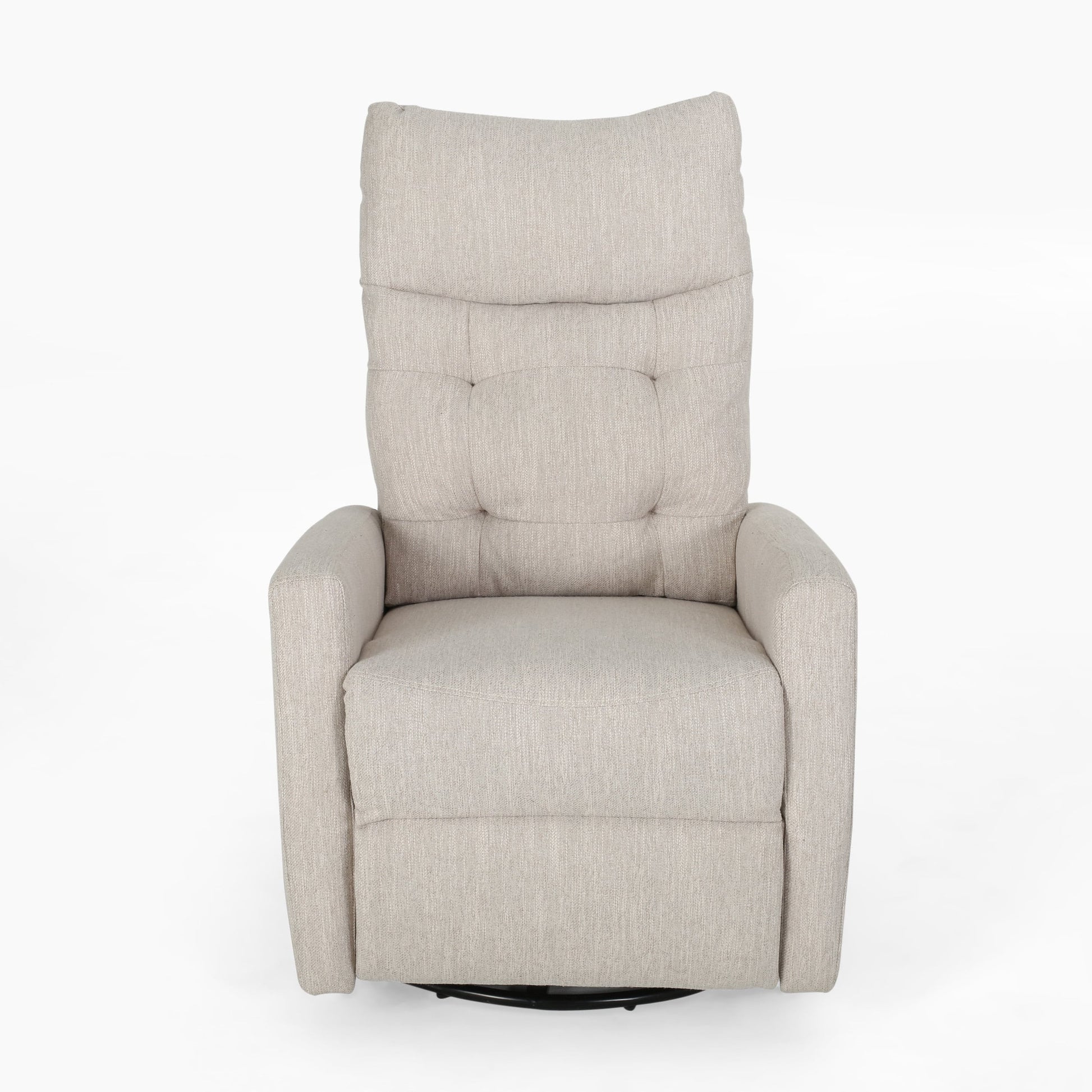 Best Selling Home Decor Beige Polyester Upholstered Tufted Swivel Recliner