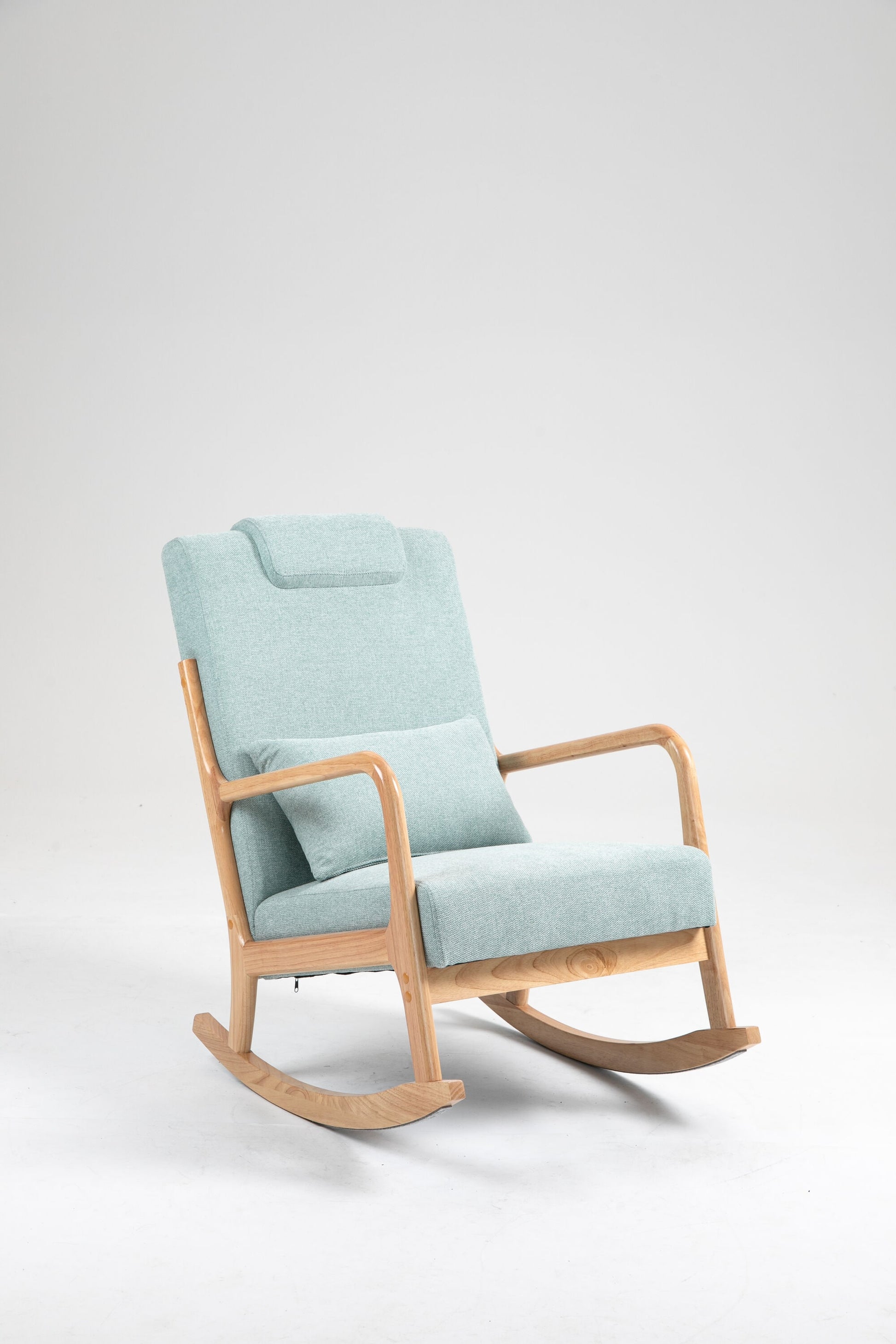 CESICIA Modern Light Green Linen Rocking Chair