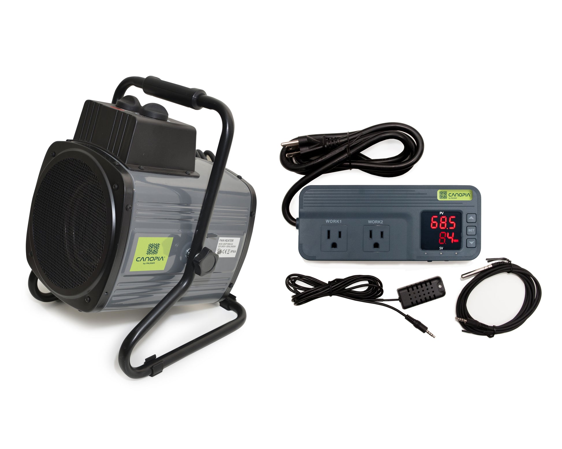 Canopia by Palram 1500W Portable Splash Fan Galvanized steel Greenhouse fan heater