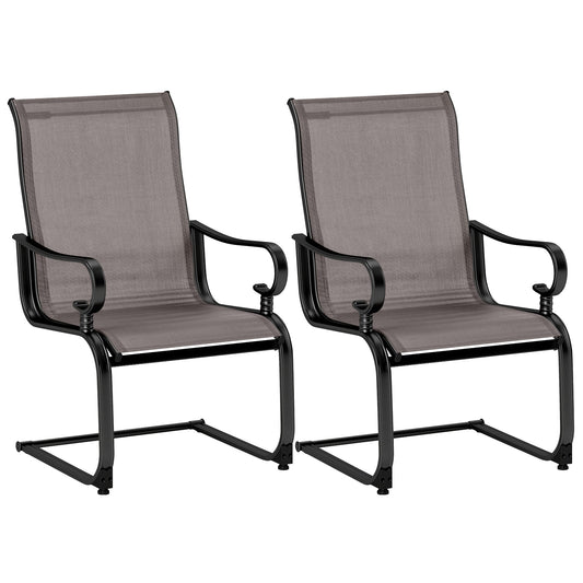 LIVIZA Set of 2 Black Metal Frame Stationary Dining Chair with Gray Solid Seat