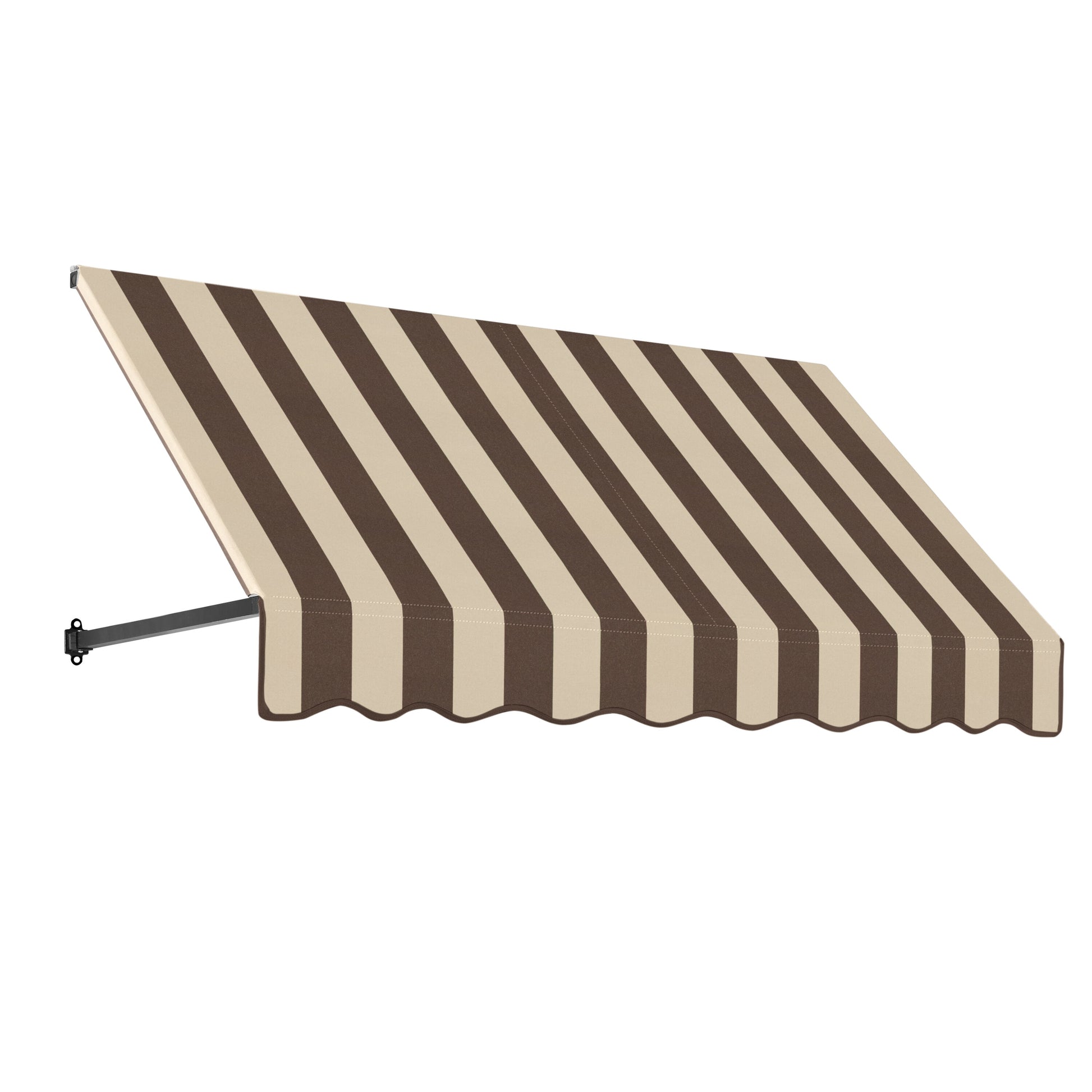 Awntech Dallas Retro 76.5-in Wide x 36-in Projection x 18-in Height Fabric Brown/Tan Stripe Striped Fixed Window/Door Awning