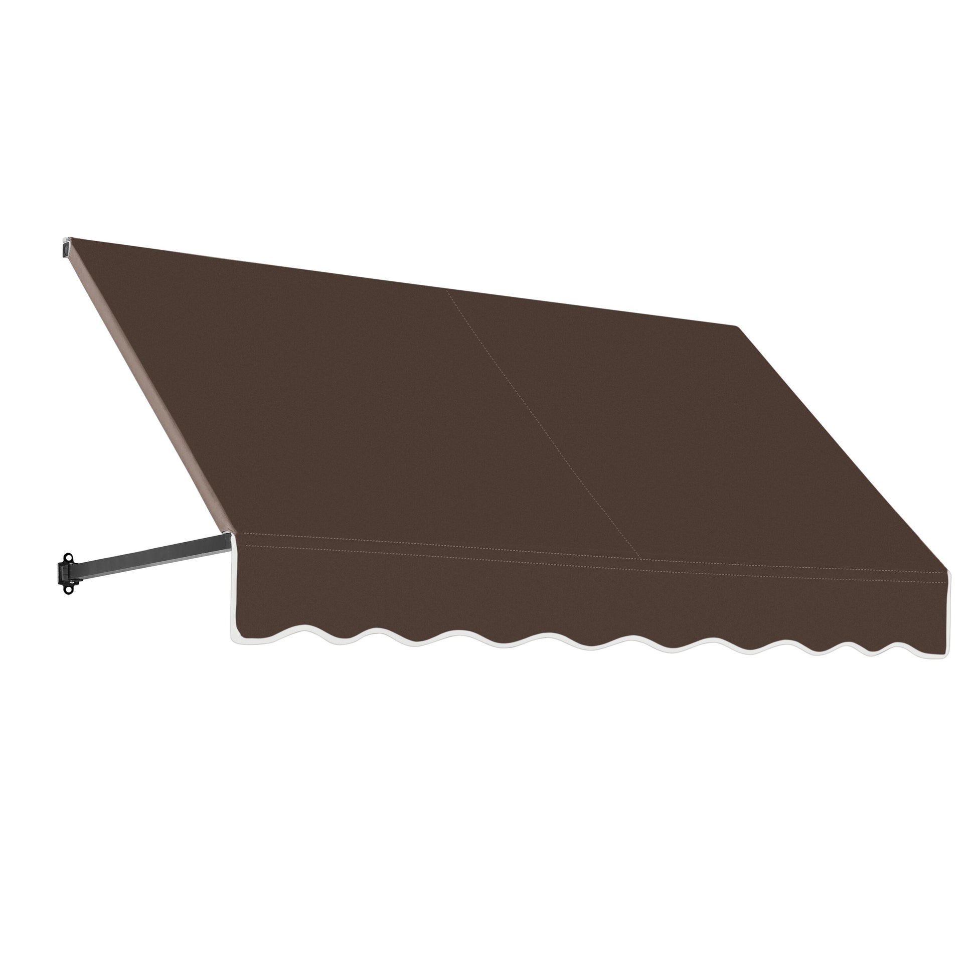 Awntech Dallas Retro 100.5-in Wide x 36-in Projection x 18-in Height Fabric Brown Solid Fixed Window/Door Awning