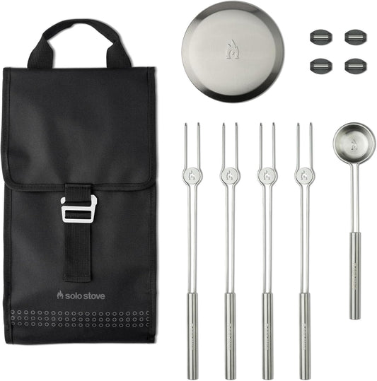 Solo Stove Mesa Accessory Pack | Incl. 4 Stainless Steel Mini Sticks + Stick Rests, Pellet Scoop, Mesa Lid, Carry Case, Accessories for Outdoor Fire Pit, 8.8 x 16 in, 2.5 lbs