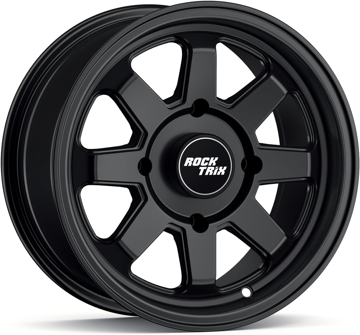 RockTrix RT116 15in Wheel 15x7 4x137, 5+2 Offset, ATV UTV SxS Rim, Compatible with Can Am Commander Max Defender Max Pro Maverick X3 Maverick Trail, 4\/137 Matte Black
