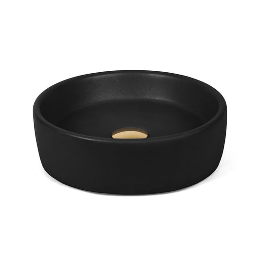 Concretti Concrete 13.5-in Vessel Round Modern Licorice Bathroom Sink