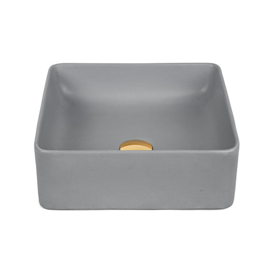 Concretti Concrete 14.5-in Vessel Square Modern Stone Bathroom Sink