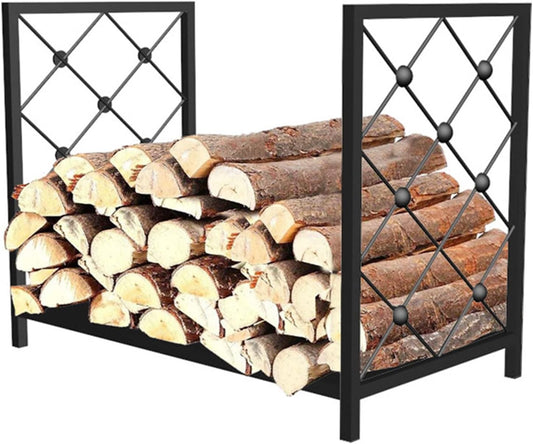 Firewood Rack for Fireplace Small Wood Pile Shelf for Indoor/Outdoor Log Storage Log Bin Holder for Organizing Wood Logs(