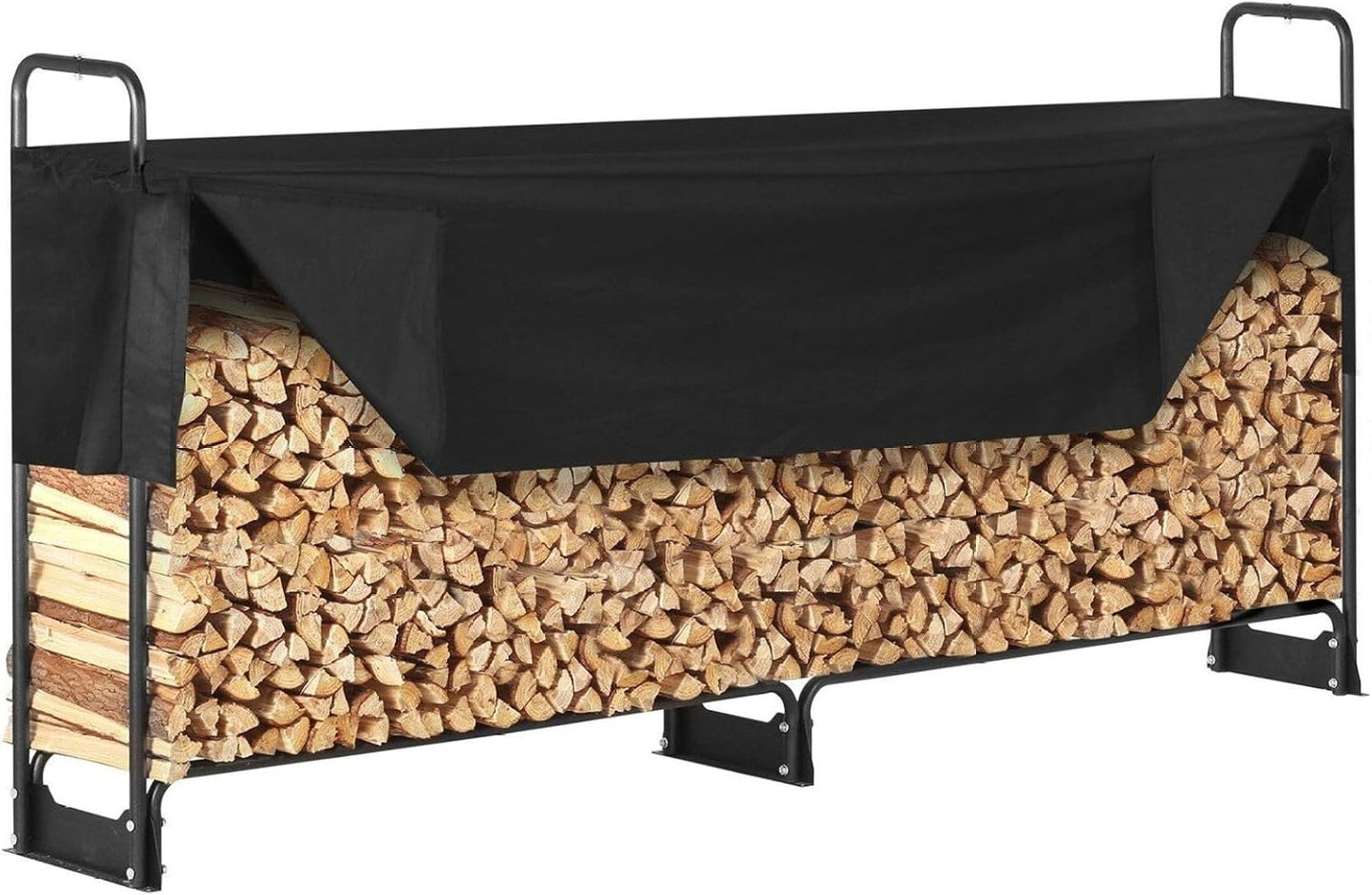 Firewood Rack with Cover 8.5FT, Heavy Duty Log Holder - 1/2 Cord, Waterproof