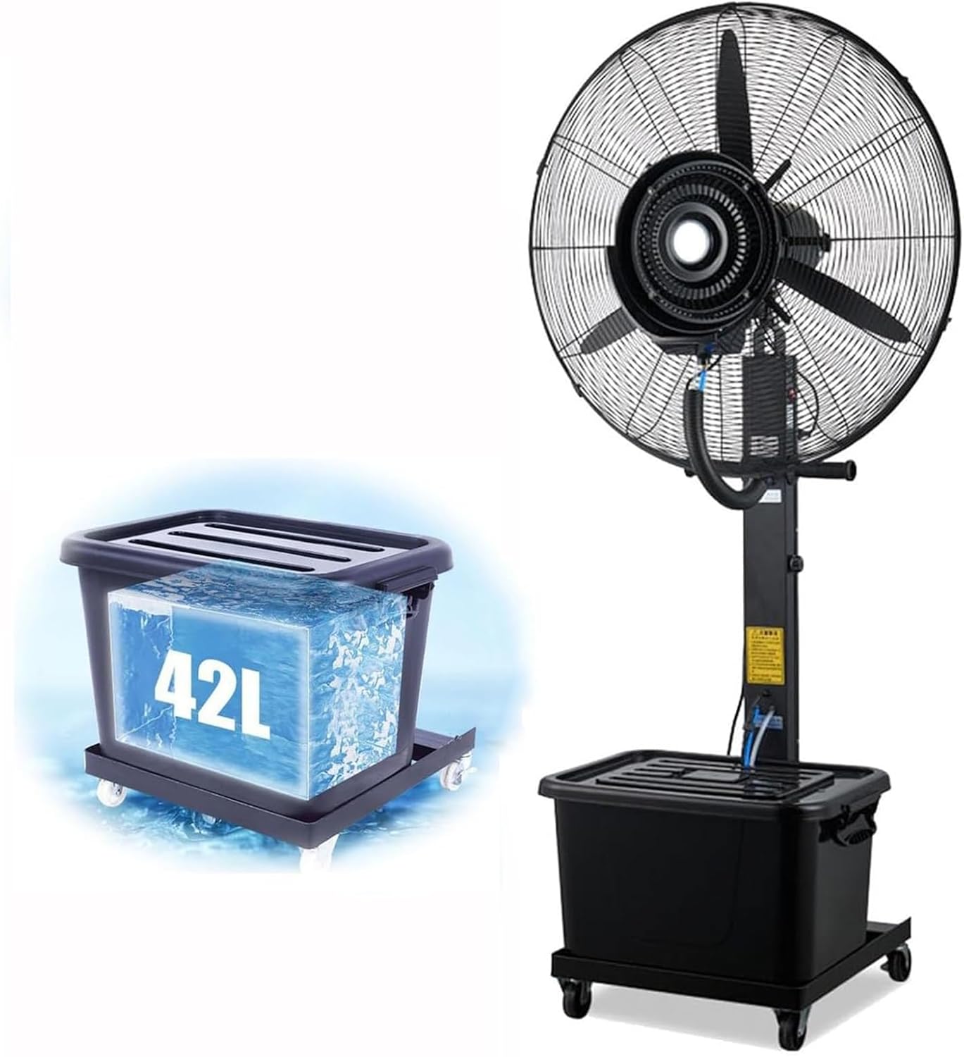 DMVWJR Misting Fan - Portable Floor Fan - Oscillating Tower Fan - 3 Cooling Speeds - Industrial Mister Fan - Cooling Fan For Camping Patio Warehouse Bedroom(25.59 in)