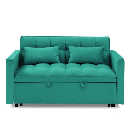 Bybafun 2 Seat Green Casual Velvet Sofa bed