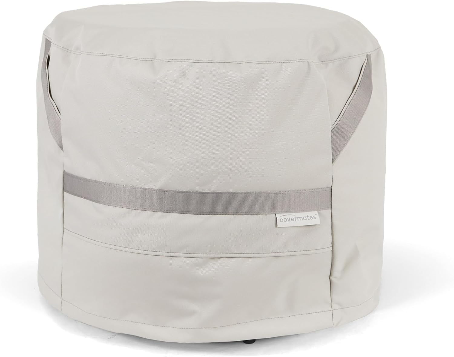 Covermates Round Firepit Cover - Premium Polyester, Weather Resistant, Drawcord Hem, Fire Pit Covers, Round 36DIAMETER x 25H, Stone