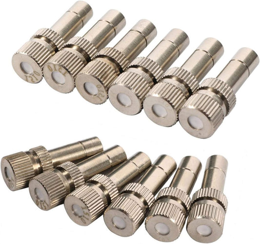 Pfeilzieher 60pcs Brass misting nozzles kit for Cooling System Quick Connect Mister Heads Mister nozzles Fog nozzles for Patio misting System Outdoor Cooling System Garden Water Mister Size 0 6mm