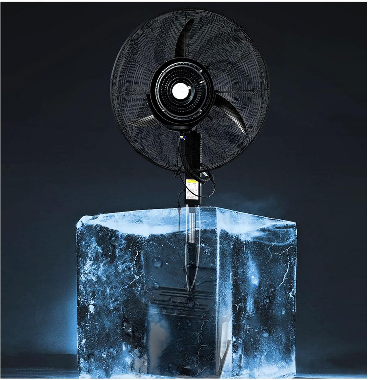 Cooling Fan With Misting Liftable Large Industrial Floor Fan 90° Oscillating Spray Fan For Shop Garage Barn Workspace 3 Strong Winds 65\/75cm(26in)