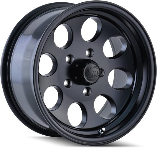 171 16x8, Bolt Pattern: 8x6.5/, Offset: -5, MATTE BLACK, set of 1