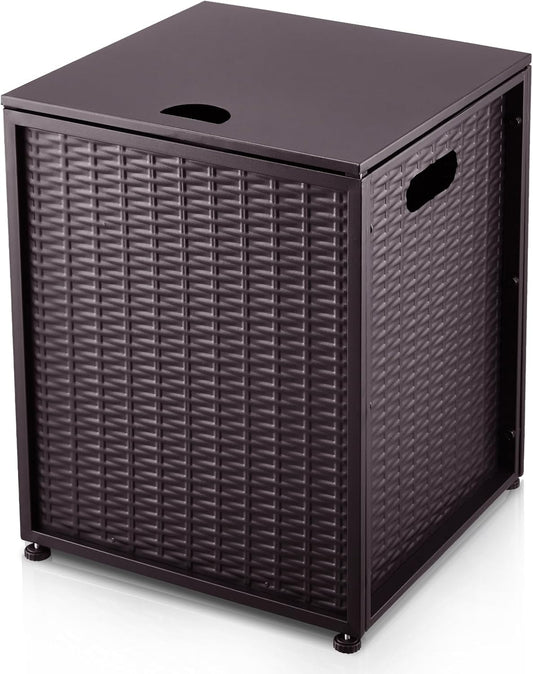 Outdoor Propane Tank Cover, 20 lbs Tank Side Table with Side Handles, Weatherproof Gas Tank Holder Storage Box, 16" Hideaway Tank Table for Outdoor Gas Fire Pits, Patio, Deck, Garden