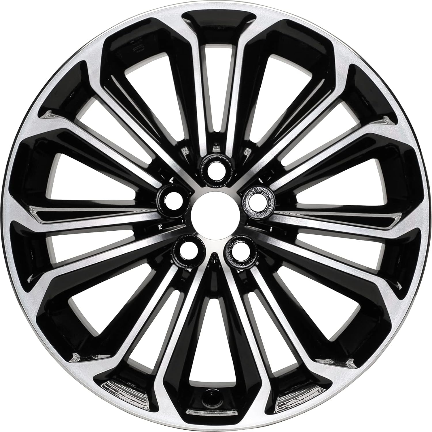 New 17x7" 17 Inch Black and Machined Aluminum Alloy Wheel Rim Fits Toyota Corolla S, 2014 2015 2016 | ALY75152U45N | Direct Fit - OE Stock Specs